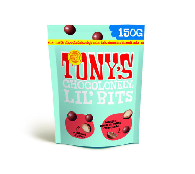 Chocolade Tony's Chocolonely Lil' Bits melk koekje mix 150 gram