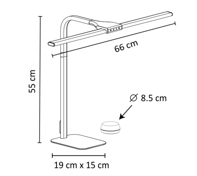 Bureaulamp Unilux Strata base led wit