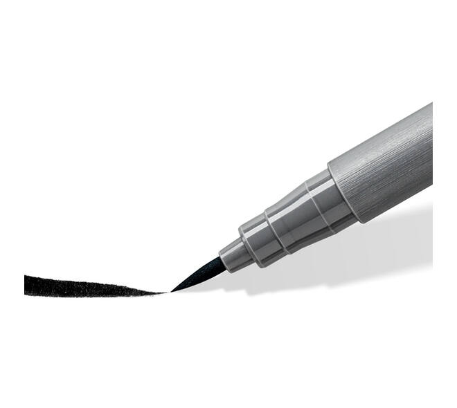Brushpen Staedtler pigment pen etui à 6 grijze kleuren