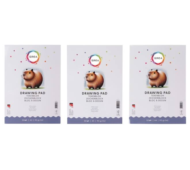Tekenblok Qrea A3 50 vel 90gr gelijmd