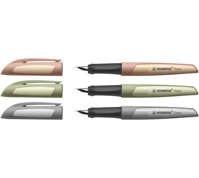 Vulpen STABILO Flow medium khaki blister à 1 stuk