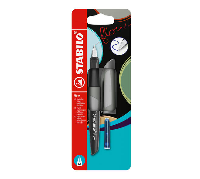 Vulpen STABILO Flow medium grijs blister à 1 stuk
