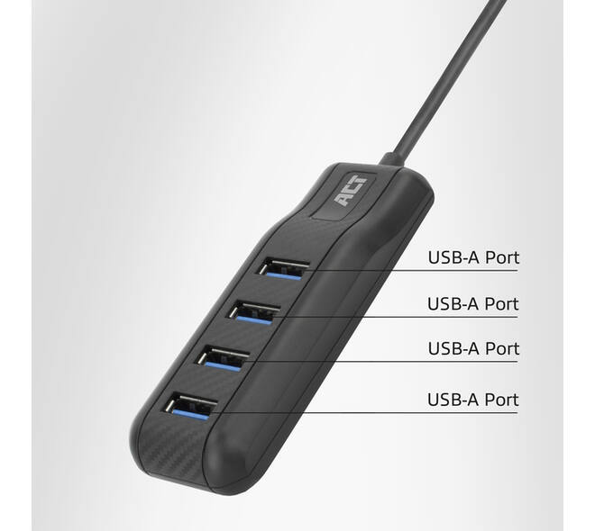 Hub ACT USB-C 3.0 4 poorts USB-A