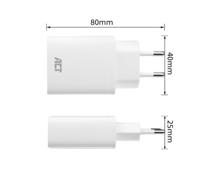 Oplader ACT USB-C 1-poort 20W Power Delivery
