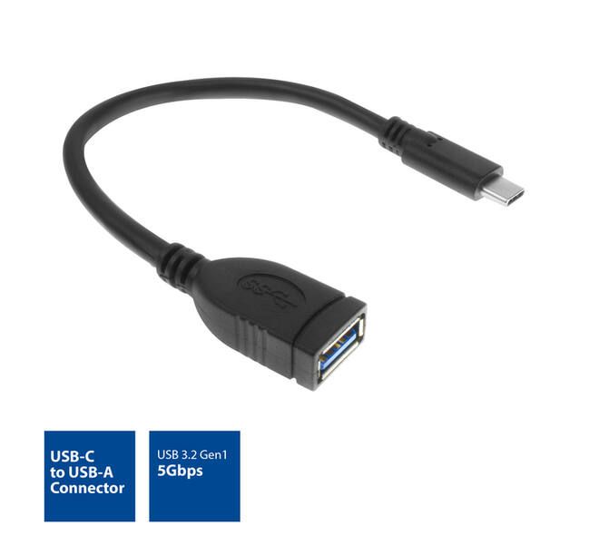 Kabel ACT USB 3.0 OTG USB-C male naar USB-A female