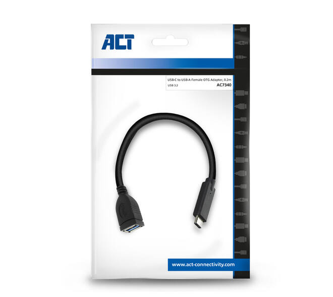 Kabel ACT USB 3.0 OTG USB-C male naar USB-A female