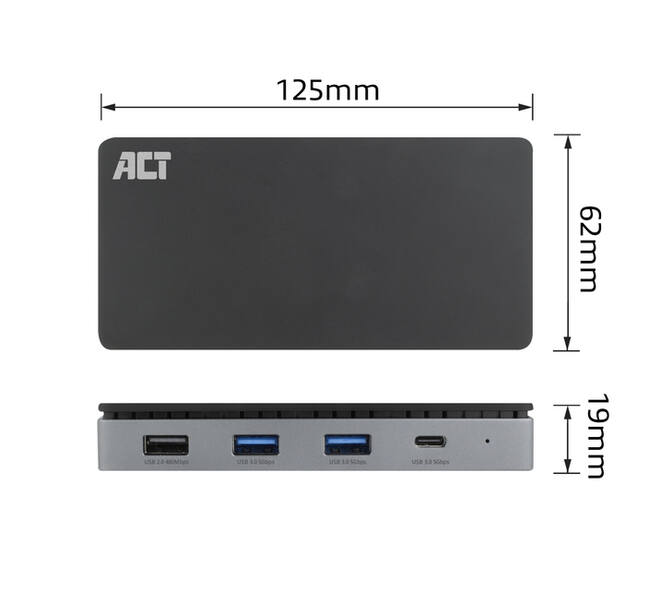 Dockingstation ACT USB-C 4K MST voor 2 HDMI monitoren