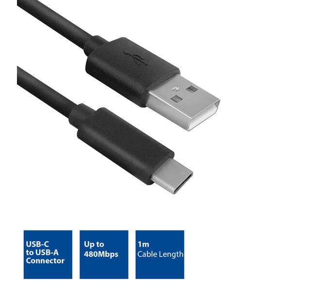 Kabel ACT USB 2.0 USB-A naar USB-C 1 meter