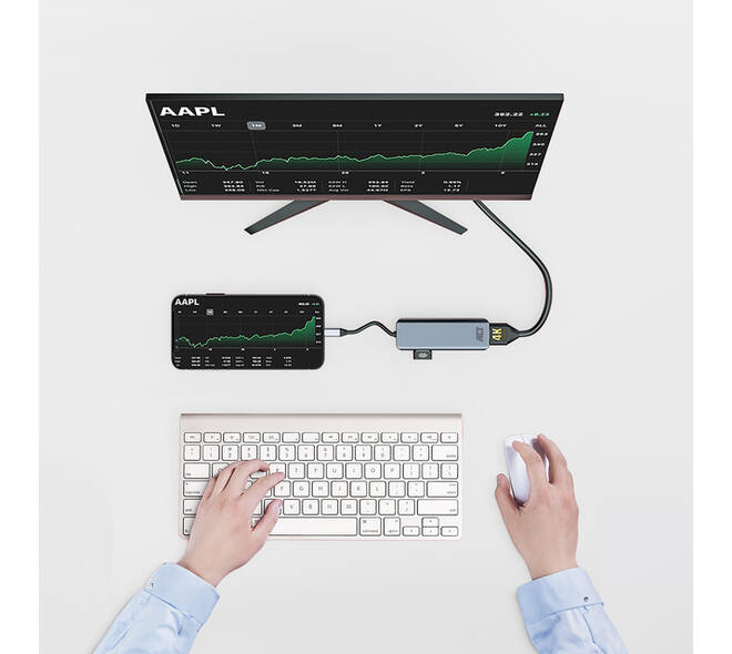 Adapter ACT USB-C 4K multiport voor 2 HDMI monitoren