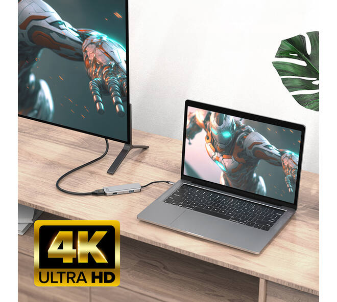 Adapter ACT USB-C 4K multiport voor 2 HDMI monitoren