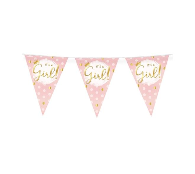 Party Flags foil It's a girl!