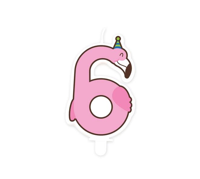 Jungle candle 6 Flamingo