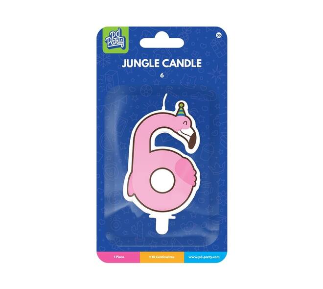 Jungle candle 6 Flamingo