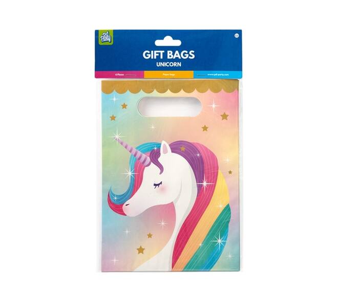 Cadeau tasjes Unicorn papier 23x16,5cm 6 stuks