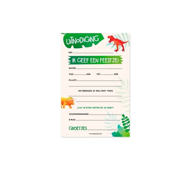 Uitnodigingskaarten Dino