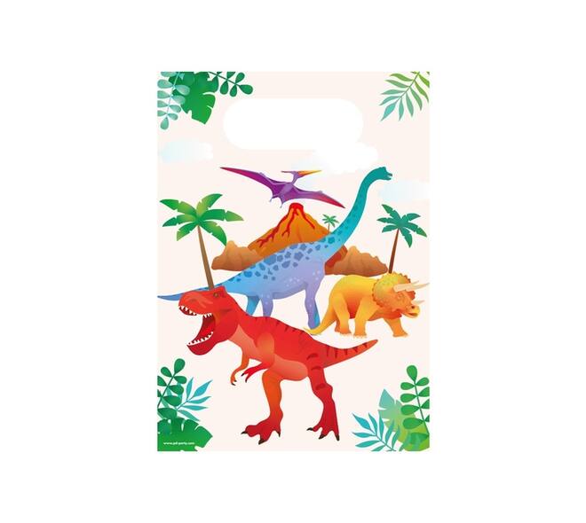 Cadeau tasjes Dino papier 23x16,5cm 6 stuks