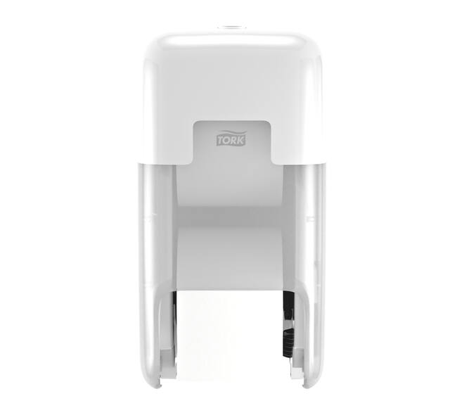 Toiletpapierdispenser Tork T7 Elevation OptiServe Coreless medium verticaal duo wit 558040