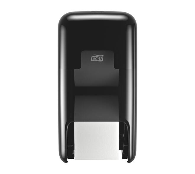 Toiletpapierdispenser Tork T7 Elevation OptiServe Coreless medium verticaal duo zwart 558042