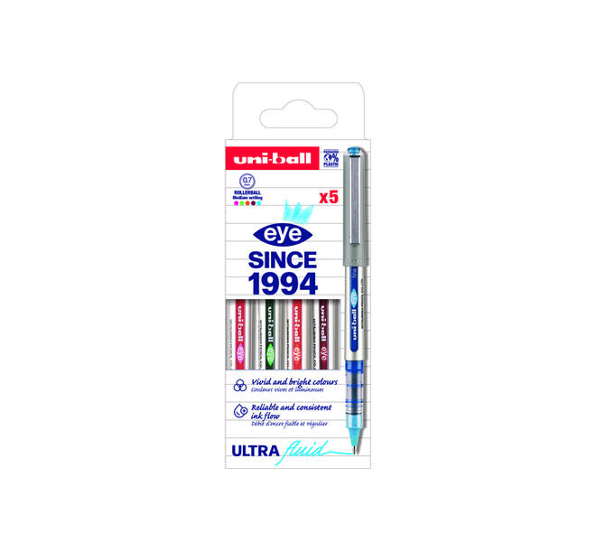 Rollerpen Uni-ball Eye UB157 medium assorti 5 stuks