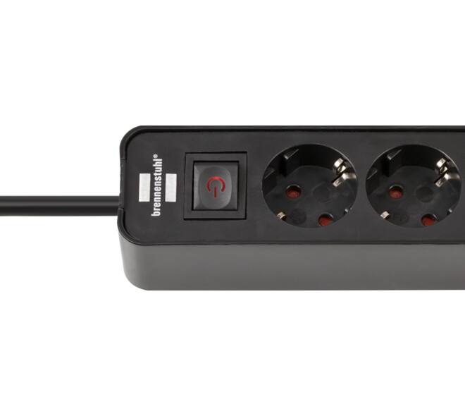 Stekkerdoos Brennenstuhl Ecolor 4vdig incl 2 USB C 1.5m zwart