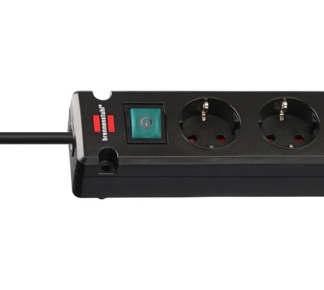 Stekkerdoos Brennenstuhl Bremounta 5vdig incl 2 USB C 3 meter zwart