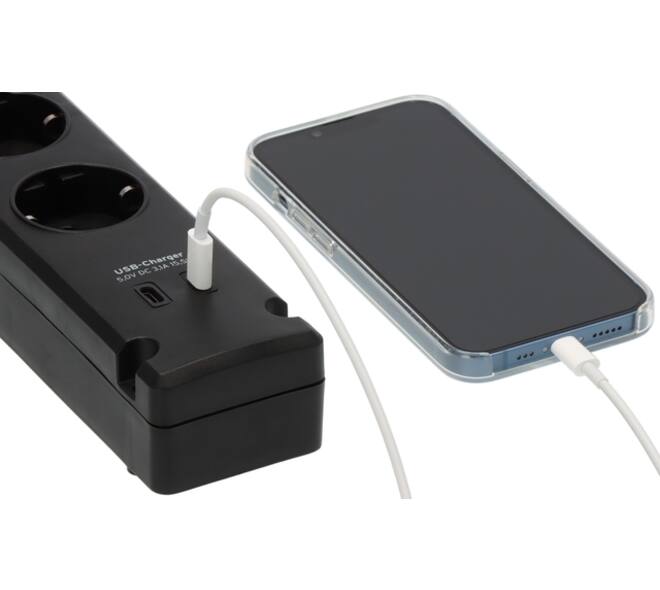 Stekkerdoos Brennenstuhl Bremounta 5vdig incl 2 USB C 3 meter zwart