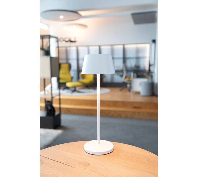 Tafellamp MAUL Nina LED oplaadbaar dimbaar wit