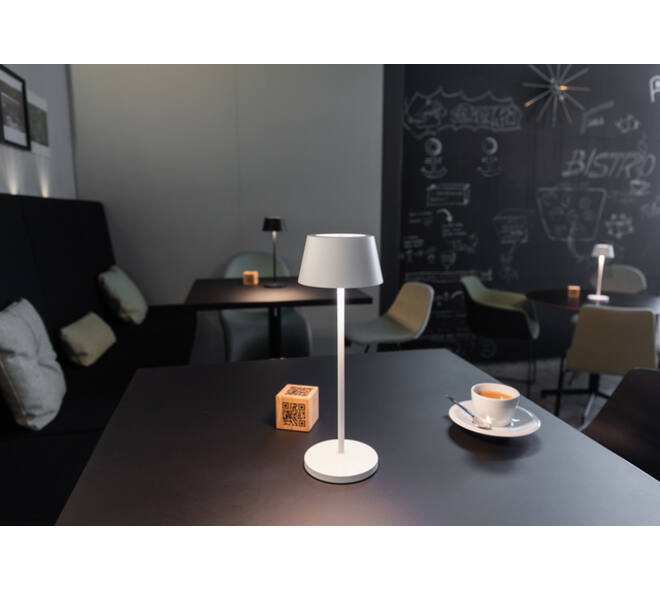 Tafellamp MAUL Nina LED oplaadbaar dimbaar wit