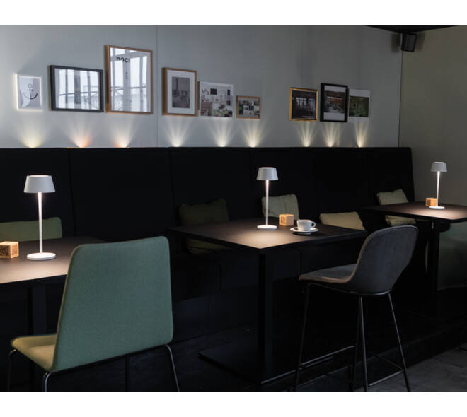 Tafellamp MAUL Nina LED oplaadbaar dimbaar wit