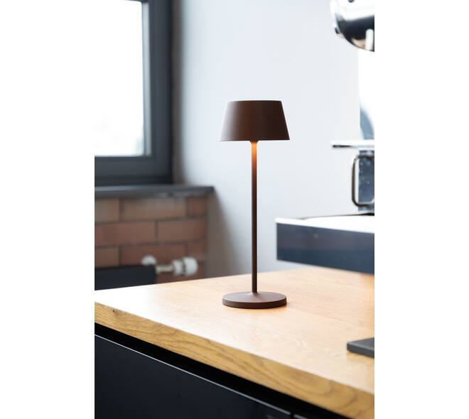 Tafellamp MAUL Nina LED oplaadbaar dimbaar bruin