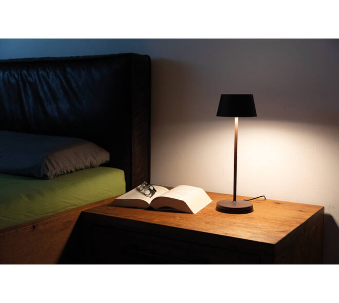 Tafellamp MAUL Nina LED oplaadbaar dimbaar bruin