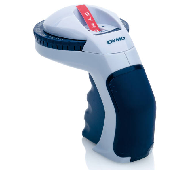Lettertang Dymo Omega embossing blauw
