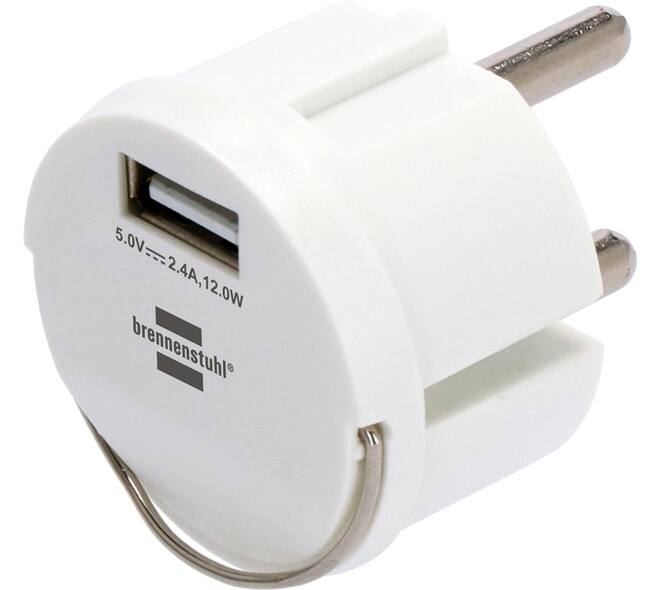 Stopcontactadapter Brennenstuhl USB A 2.4A wit