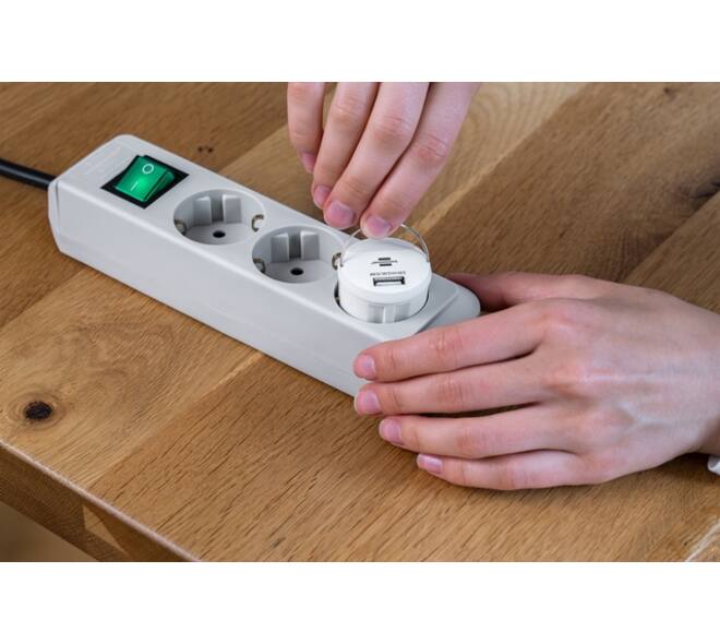 Stopcontactadapter Brennenstuhl USB A 2.4A wit