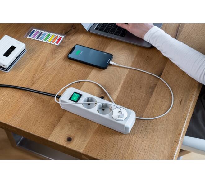 Stopcontactadapter Brennenstuhl USB A 2.4A wit