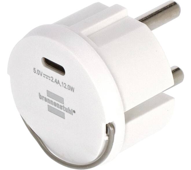Stopcontactadapter Brennenstuhl USB C 2.4A wit