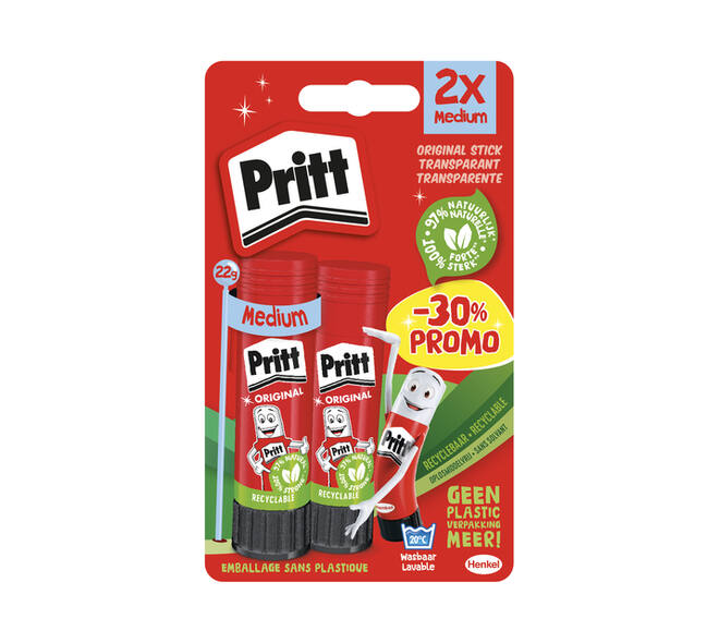 Lijmstift Pritt Stick Original 22gr blister à 2 stuks Promo