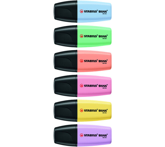 Markeerstift STABILO BOSS mini pastel assorti 6 stuks
