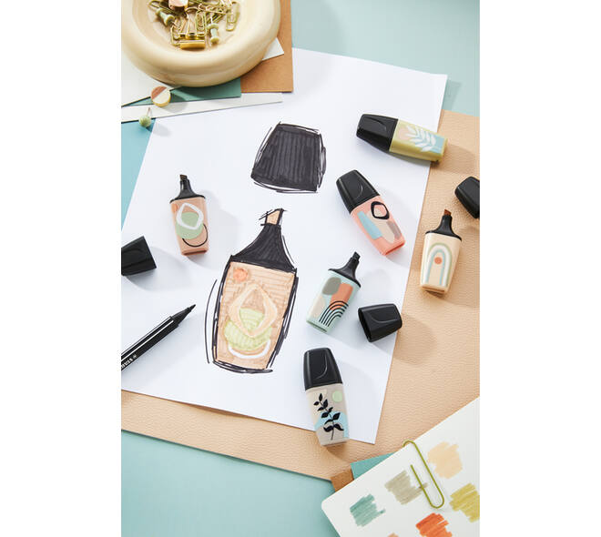 Markeerstift STABILO BOSS naturevibes assorti 6 stuks