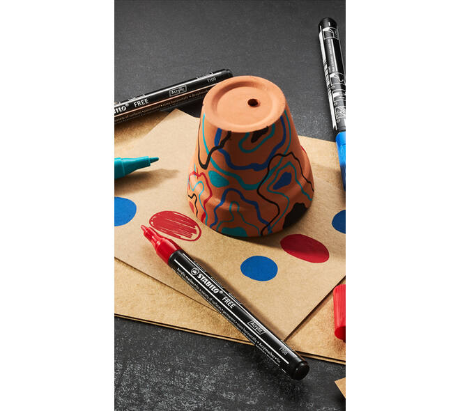 Acrylmarker STABILO  Free Acrylic T100 Royal assorti 5 stuks