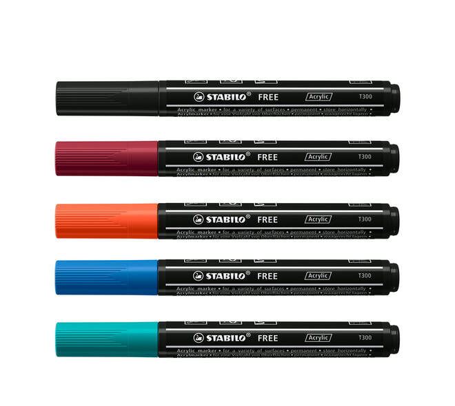 Acrylmarker STABILO  Free Acrylic T300 Urban assorti 5 stuks