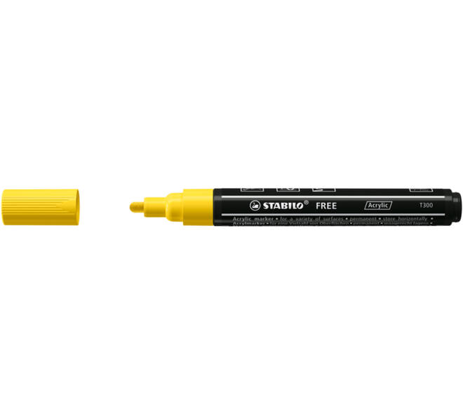 Acrylmarker STABILO  Free Acrylic T300 geel