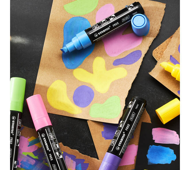 Acrylmarker STABILO  Free Acrylic T800C Seaside assorti 5 stuks