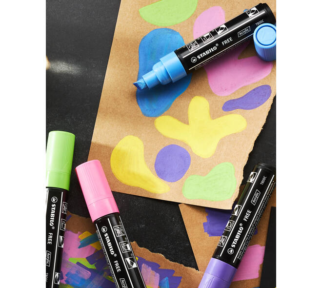 Acrylmarker STABILO  Free Acrylic T800C Seaside assorti 5 stuks