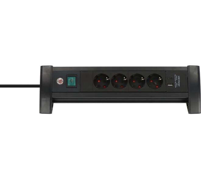 Stekkerdoos Brennenstuhl Premium 4 voudig USB C PD en USB A zwart