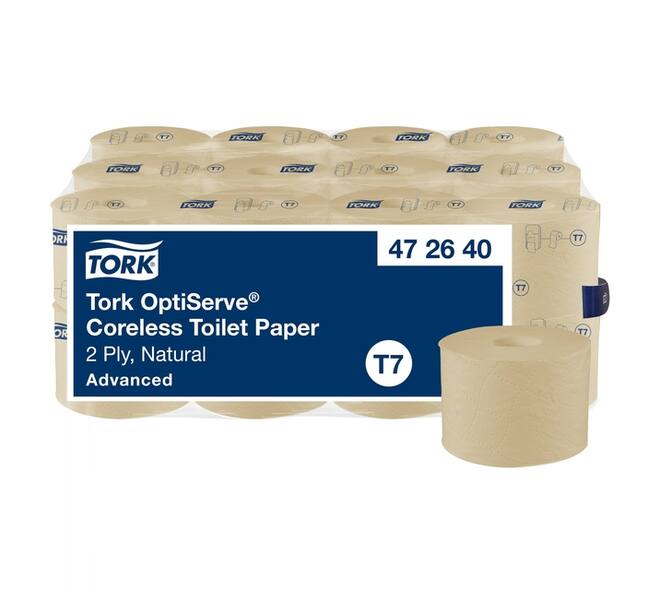 Toiletpapier Tork T7 Advanced Optiserve Coreless 2-laags 94m naturel 472640