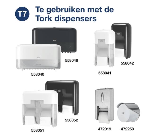 Toiletpapier Tork T7 Advanced Optiserve Coreless 2-laags 94m naturel 472640