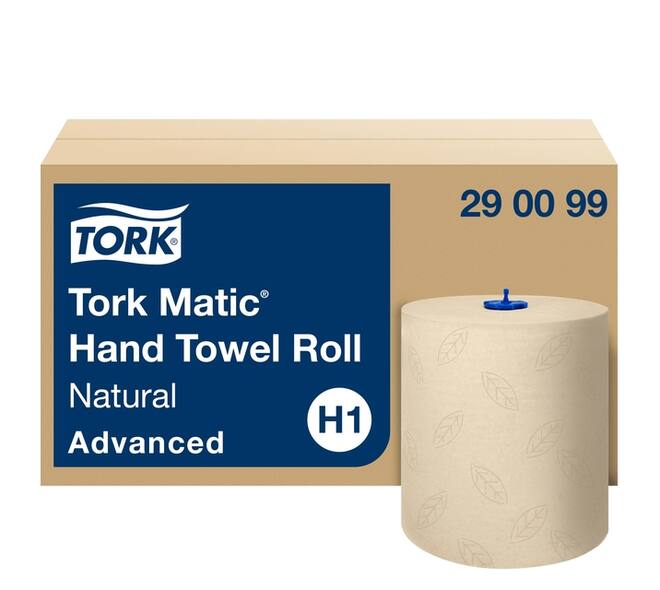 Handdoekrol Tork H1 Matic Advanced 2-laags 150m naturel 290099