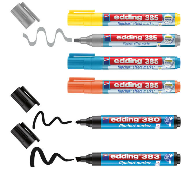 Viltstift edding 385 flipover incl 380 - 383  assorti 6 stuks