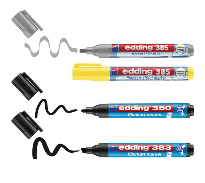 Viltstift edding 385 flipover incl 380 - 383  assorti 4 stuks